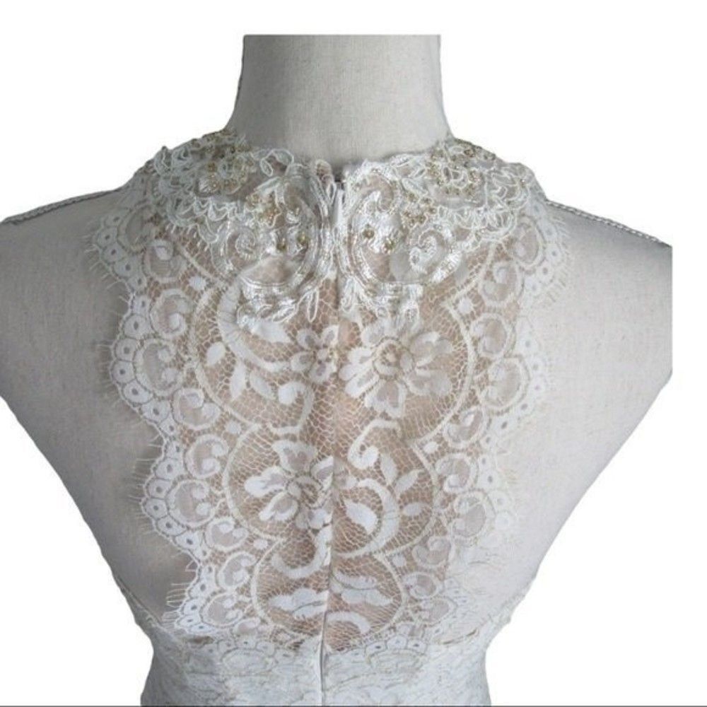 Marchesa Notte Ivory Lace Dress - Picture 7 of 13